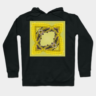 design in square format in shades of yellow and grey Hoodie